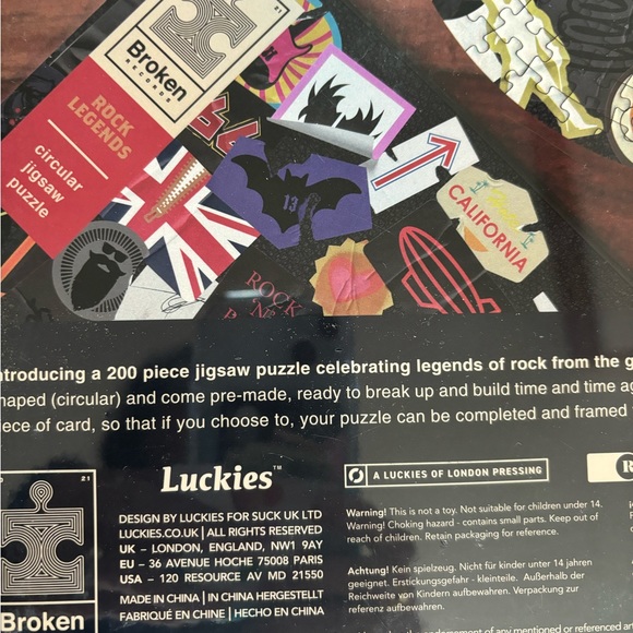 Broken Records Rock Legends Circular Jigsaw Puzzle New color Multi 200 Pieces - Picture 9 of 9